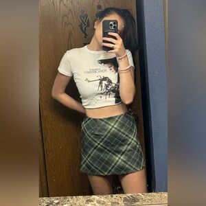 Altar’d State Green Plaid Skirt NWOT